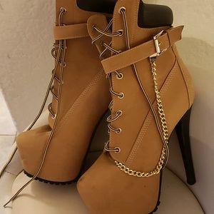 High Heeled Ankle Boots (Never Worn)